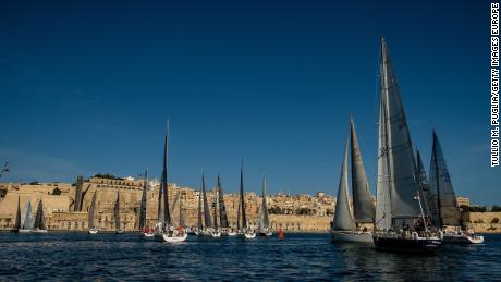 MALTA - OCTOBER 22:  General view of the Rolex Middle Sea Race on October 22, 2016 in Malta.  (Photo by Tullio M. Puglia/Getty Images for Maserati Multi70)