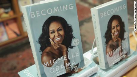 &quot;Becoming,&quot; a book by former first lady Michelle Obama, is displayed at the 57th Street Books bookstore on November 13, 2018 in Chicago, Illinois.