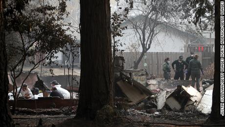 Crews search for human remains last week in Paradise, California, a town virtually wiped out by fire. 