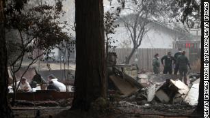 Crews search for human remains in Paradise, California. 