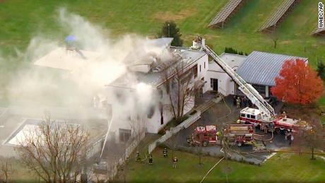 More than 20 fire departments responded to the burning mansion in Colts Neck, New Jersey.