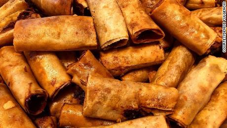 Lumpia are ready to eat at Denise Fulgencio's Thanksgiving.