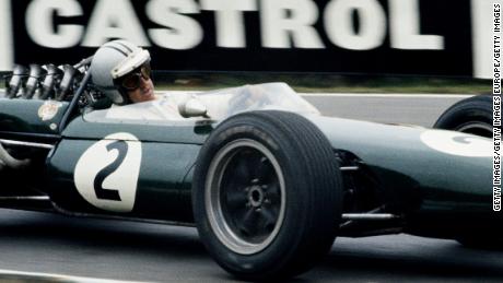 Denny Hulme, Brabham's teammate, racing the BT20 at Brands Hatch.