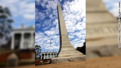 A North Augusta, South Carolina, obelisk honors Thomas McKie Meriwether, a white man killed in 1876.