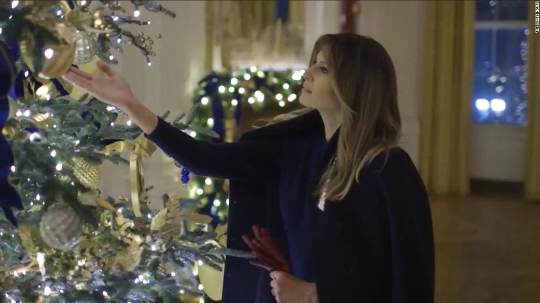 Melania Trump Presents the White House Christmas Decorations in Dior