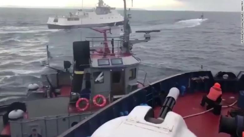 The moment Russia allegedly rammed Ukrainian ship