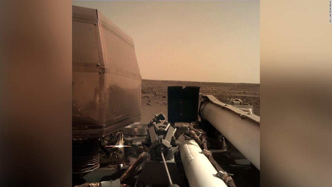 InSight took this image on November 26, 2018, as it was deploying its solar arrays. 