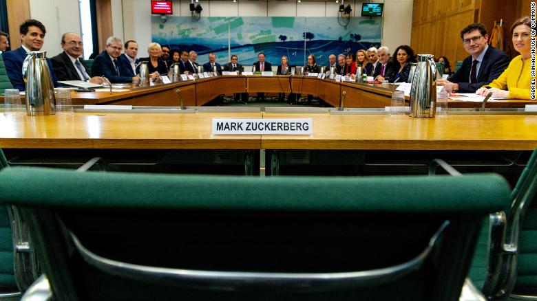 Mark Zuckerberg a no-show in British parliament