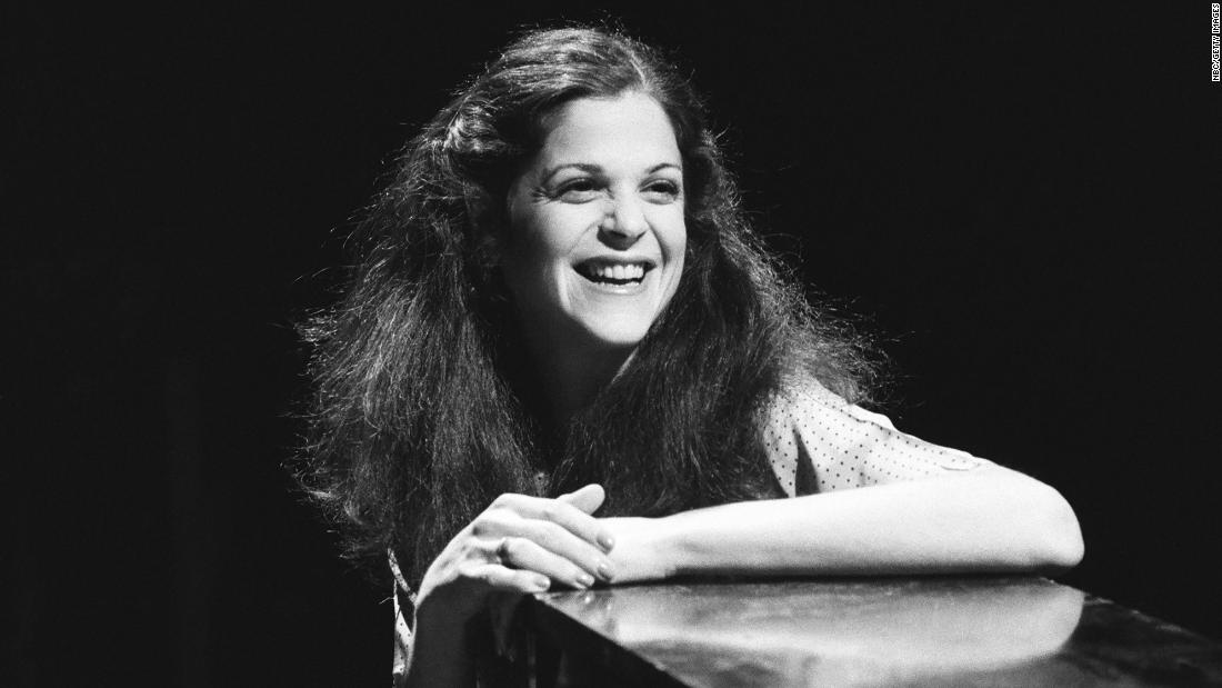 Gilda Radner posing during a sketch on &quot;Saturday Night Live&quot; in 1977.