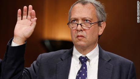 In this Sept. 20, 2017, file photo, Thomas Farr is sworn in during a Senate Judiciary Committee. (AP Photo/Alex Brandon, File)