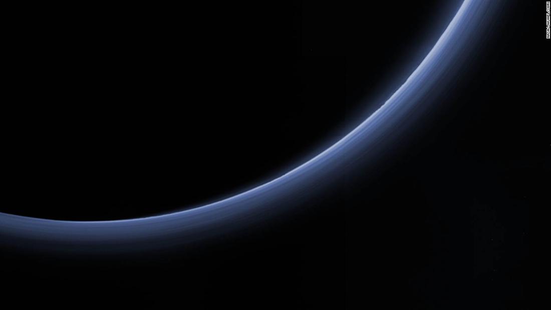 Scientists believe the haze is a photochemical smog resulting from the action of sunlight on methane and other molecules in Pluto&#39;s atmosphere.  