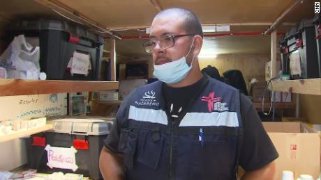 Carlos Betanzos of the Church of the Nazarene says conditions inside the makeshift shelter in Tijuana are concerning. "The sanitation is not very good," he said.