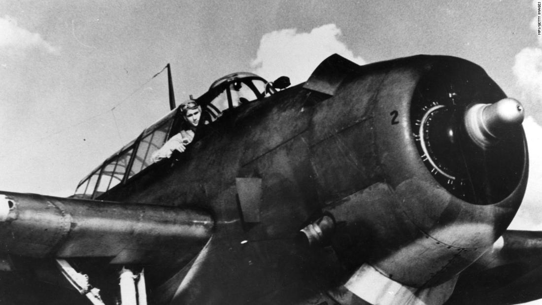 Bush sits in his VT-51 Avenger in 1945. Two years earlier, he became the youngest pilot in the US Navy. He flew 58 combat missions in World War II and was awarded three Air Medals and the Distinguished Flying Cross.