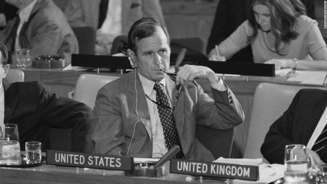 Bush represents the United States at the United Nations in 1971. He served as US Ambassador from that year until 1973.