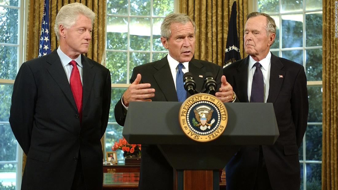 In 2005, President George W. Bush appointed his father and Bill Clinton to lead fundraising efforts for victims of Hurricane Katrina.