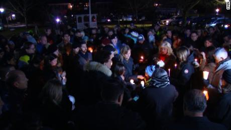 Friends and family of Keith Caneiro and his family gathered outside the Colts Neck Town Hall for a candlelight vigil honoring last week.