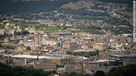 Huddersfield, pictured in August, lies between Manchester and Leeds in northern England.