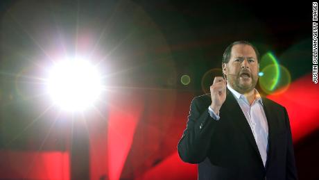 SAN FRANCISCO, CA - NOVEMBER 19:  Salesforce chairman and CEO Marc Benioff speaks during a keynote address at the 2013 Dreamforce conference on November 19, 2013 in San Francisco, California. The annual Dreamforce conference runs through November 21.  (Photo by Justin Sullivan/Getty Images)