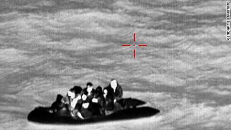 Iranian migrants rescued by the French Coastguard in the English Channel