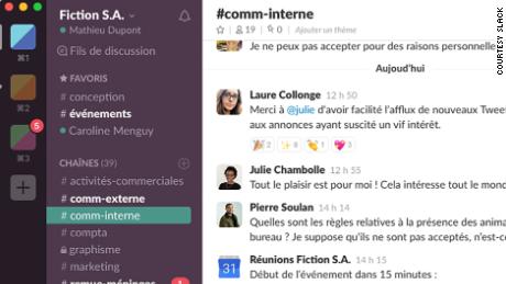 The French version of Slack&#39;s app. 