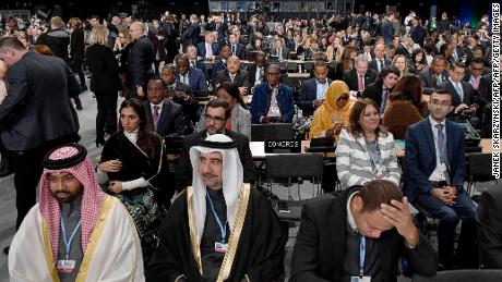 Leaders and negotiators from almost 200 nations listen to speeches during the opening of the COP24 on December 3.