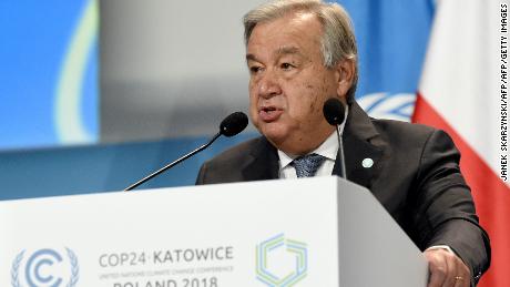 UN Secretary-General Antonio Guterres, at the opening of the COP24 conference in Katowice, Poland, on December 03.