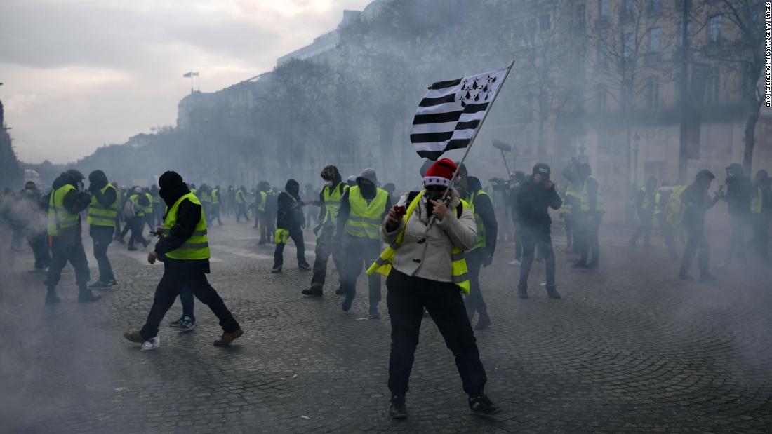 France’s ‘yellow vest’ protesters detained and tear-gassed