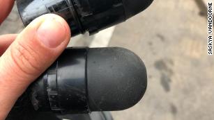 Rubber bullets found on Avenue de Friedland, leading toward the Arc de Triomphe, during protests on Saturday.