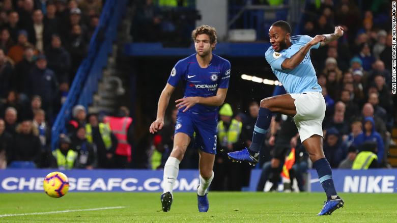 Sterling in action against Chelsea late last year. 