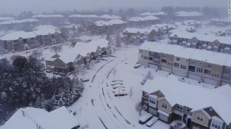North Carolina&#39;s capital city of Raleigh is blanketed with snow after a storm struck Sunday.