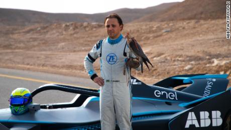 Felipe Massa raced a peregrine falcon ahead of his Formula E debut.