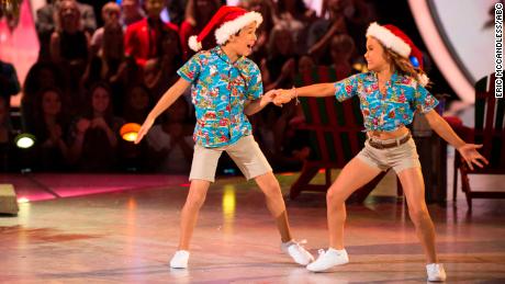J.T  Church and Sky Brown (left) on Dancing with the Stars: Juniors. 