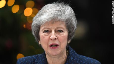 LONDON, ENGLAND - DECEMBER 12:  Prime Minister Theresa May makes a statement in Downing Street after it was announced that she will face a vote of no confidence, to take place tonight, on December 12, 2018 in London, England. Sir Graham Brady, the chairman of the 1922 Committee, has received the necessary 48 letters (15% of the parliamentary party) from Conservative MP&#39;s that will trigger a vote of no confidence in the Prime Minister.  (Photo by Leon Neal/Getty Images)