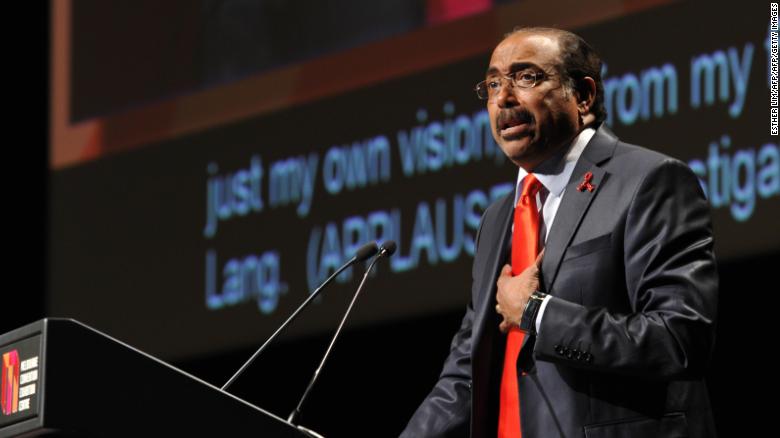 UNAIDS Executive Director Michel Sidibe speaking at a 2014 AIDS conference in Melbourne.