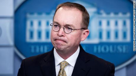 Mick Mulvaney, Director of the Office of Management and Budget, listens to questions during a briefing at the James S. Brady Press Briefing Room of the White House on January 20, 2018 in Washington, DC. / AFP PHOTO / Brendan Smialowski        (Photo credit should read BRENDAN SMIALOWSKI/AFP/Getty Images)