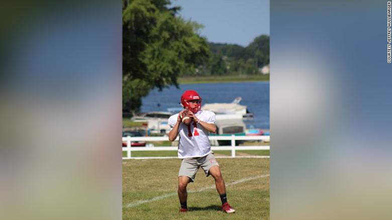 Maison Hullibarger played for the Bedford High School football team in Temperance, Michigan.