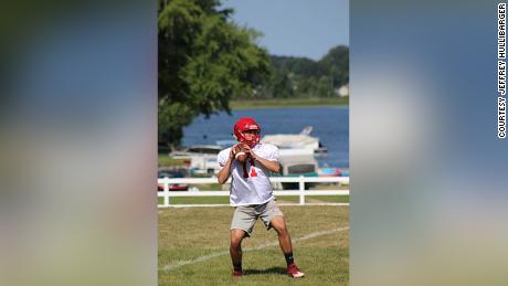 Maison Hullibarger played for the Bedford High School football team in Temperance, Michigan.