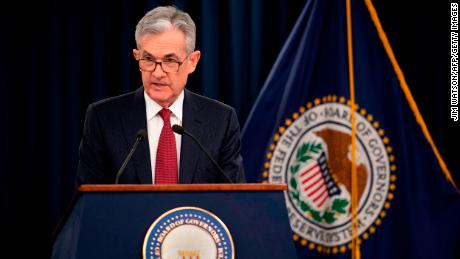 US Federal Reserve Board Chairman Jerome Powell holds a news conference after a Federal Open Market Committee meeting in Washington, DC, December 19, 2018. - The US central bank raised the benchmark borrowing rate on Wednesday, December 19, 2018 but gave the clearest sign to date that it will go slow on additional increases as it watches the economy. (Photo by Jim WATSON / AFP)        (Photo credit should read JIM WATSON/AFP/Getty Images)