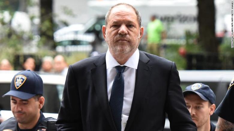 TOPSHOT - Harvey Weinstein (C) arrives at Manhattan Criminal Court for a hearing on October 11, 2018 in New York City. (Photo by TIMOTHY A. CLARY / AFP)        (Photo credit should read TIMOTHY A. CLARY/AFP/Getty Images)
