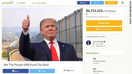 The border wall GoFundMe page sums up the Trump presidency