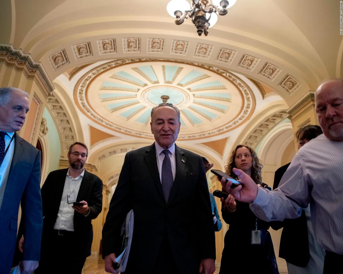 Senate Minority Leader Chuck Schumer arrives at the US Capitol on December 22.