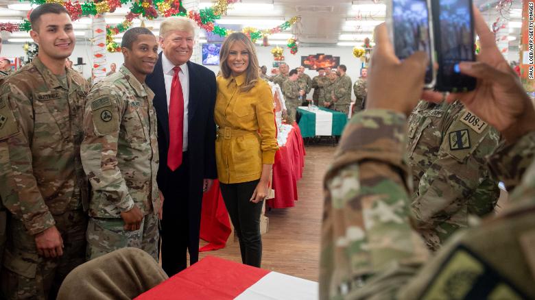 Trump talks shutdown during surprise Iraq trip