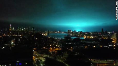 The blue light from the transformer explosion was visible across all parts of New York City.