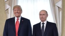 US President Donald Trump (L) and Russia's President Vladimir Putin pose ahead a meeting in Helsinki, on July 16, 2018. - The US and Russian leaders opened an historic summit in Helsinki, with Donald Trump promising an "extraordinary relationship" and Vladimir Putin saying it was high time to thrash out disputes around the world. (Photo by Alexey NIKOLSKY / Sputnik / AFP)        (Photo credit should read ALEXEY NIKOLSKY/AFP/Getty Images)