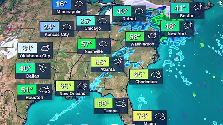 Weather For New Year S Rain In Times Square Snow Across The Plains Cnn