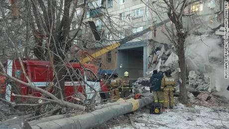 The collapsed building in Magnitogorsk.
