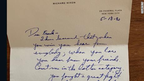 Former President Richard Nixon&#39;s letter to Frank Rizzo in 1983.