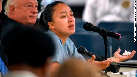 Cyntoia Brown appears in court during a previous clemency hearing at the Tennessee Prison for Women in Nashville. 