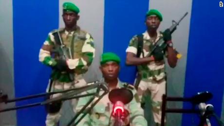 Soldiers on Gabon state TV read a statement saying they have seized control of the government on Monday, January 7, 2019.