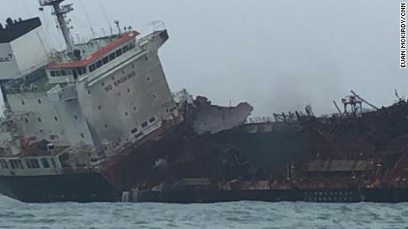 Significant damage could be seen on the ship. 